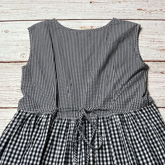 Madewell Tie Back Cotton Gingham Dress Sz S - Picture 15 of 16